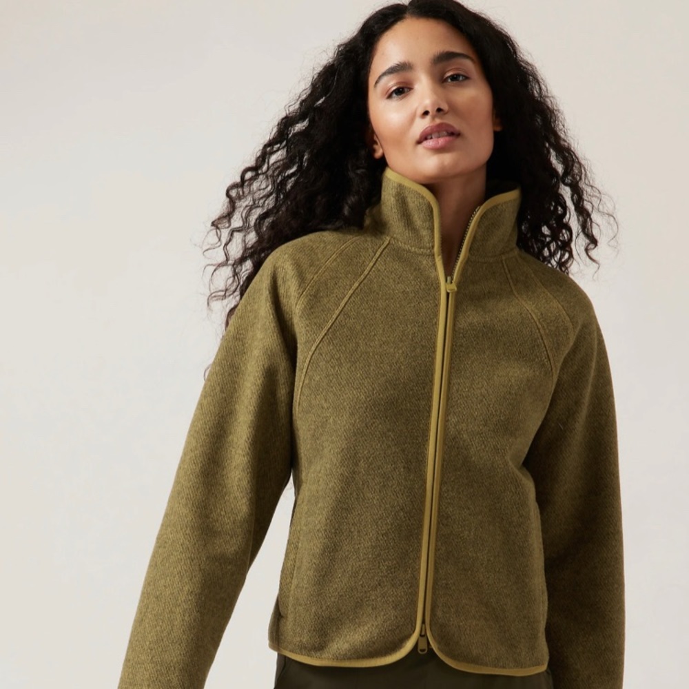 Athleta Stroll Fleece Jacket in Tapestry Gold